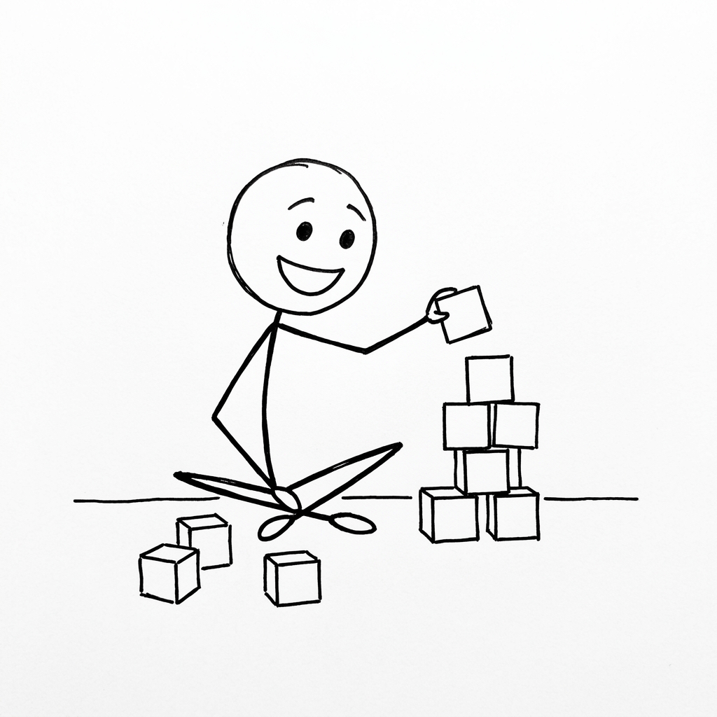 Doodle building with blocks